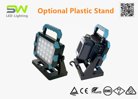 100W 10000 Lumens 18V Strumento elettrico Alimentato da batteria Luce di lavoro con supporto in metallo