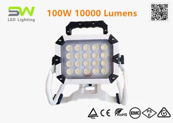 100W 10000 Lumens 18V Strumento elettrico Alimentato da batteria Luce di lavoro con supporto in metallo